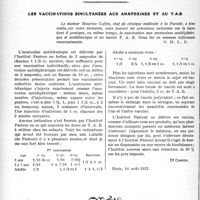 2777 - Page 2722 - Partie scientifique. Travaux Originaux. Psychiatrie de guerre. Le facteur anxiété, par R. Benon / Les vaccinations simultanées aux anatoxines et au T. A. B [Dr Coffin]