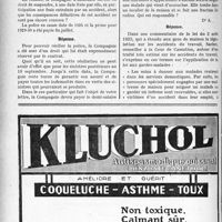 2817 - Page 2762-LXII - Correspondance. Accidents du Travail. La résiliation d’une police d’assurances n’a pas d’effet sur le règlement des sinistres antérieurs / Accident survenu à une infirmière