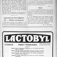 2818 - Page LXIII-2763 - Correspondance. Accidents du Travail. Accident survenu à une infirmière / Application du Tarif Maginot. Bulletins sans diagnostic