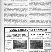 2827 - Page 2772-VIII - Dernières nouvelles. XXe Congrès français de médecine / Association des membres du corps enseignant des Facultés de médecine et des Facultés mixtes de médecine et de pharmacie / Nouveau prix de l’UMFIA / Hôpitaux de Lille