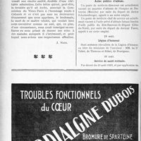 2829 - Page 2774-X - Nécrologie. Le Professeur Capitan, du Collège de France / A travers l’officiel. Médaille d’honneur des épidémies / Asiles publics d’aliénés / Légion d’honneur / Service de santé militaire