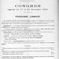 2834 - Page 2779 - Cinquantenaire du concours médical (1879 - 1929). Congrès organisé les 17 et 18 Novembre 1929