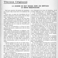 2857 - Page 2802 - Partie professionnelle, Hygiène, Assistance, Mutualité, Intérêts corporatifs. Variétés. Travaux Originaux. La journée de huit heures dans les hôpitaux. Le repos hebdomadaire [Dr Paul Boudin]