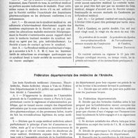 2865 - Page 2810 - Partie professionnelle, Hygiène, Assistance, Mutualité, Intérêts corporatifs. Variétés. Comptes rendus, documents, pièces officielles... Syndicat médical de Cambrai / Fédération départementale des médecins de l'Ardèche