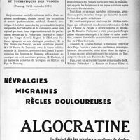 2886 - Page VII-2831 - Dernières nouvelles. Association des internes des hôpitaux de Lyon / Journées thermales, climatiques et touristiques des Vosges