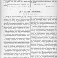 2923 - Page 2868 - Partie professionnelle, Hygiène, Assistance, Mutualité, Intérêts corporatifs, Variétés. Travaux Originaux. La médecine et l’histoire. Le Docteur Cabanes, par le Dr Paul Voivenel / Le Dr Cabanès journaliste, par le Dr Jean Séval