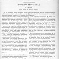2960 - Page 2905 - Partie scientifique. Travaux Originaux. Uréomètre extemporané pour le praticien [Docteur Paul Le Gac] / L’encéphalite poste vaccinale, Dr P. Baron