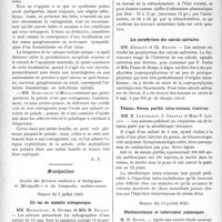 2969 - Page 2914 - Partie scientifique. L’actualité Scientifique. Les Sociétés Savantes. Paris. Existe-t-il des pelades contagieuses ?, (Soc. de derm. et de syphil. de Paris ; 13-6-1929) / Montpellier. Société des Sciences médicales et biologiques de Montpellier et du Languedoc méditerranéen. Séance du 5 juillet 1929 / Séance du 12 juillet 1929