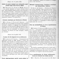 2970 - Page 2915 - Partie scientifique. L’actualité Scientifique. Les Sociétés Savantes. Montpellier. Société des Sciences médicales et biologiques de Montpellier et du Languedoc méditerranéen. Séance du 12 juillet 1929 / Séance du 19 juillet 1929 / Séance du 26 juillet 1929