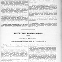 2988 - Page 2933 - Partie professionnelle, Hygiène, Assistance, Mutualité, Intérêts corporatifs, Variétés. Hôpitaux de l’assistance publique de Paris. Enseignement, concours, avis divers / Reportage professionnel. Nouvelles et Informations, (Voir les Dernières Nouvelles en tête des « Demi-Colonnes »). Nécrologie [Dr Maurice Springer, Dr Sigre] / Deuxième Congrès international du paludisme