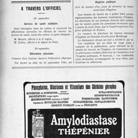 3007 - Page 2952-VIII - Dernières nouvelles. Département de la Mayenne / Naissance / A travers l'officiel. Service de santé militaire / Education physique / Hygiène publique