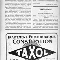 3011 - Page 2956-XII - A travers l'officiel. Réponses des Ministres aux questions des Parlementaires. Un médecin directeur d’un quartier d’aliénés peut faire partie de la Commission administrative / Correspondance. Secret professionnel. Certification des décès par mort violente