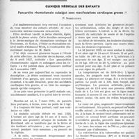 3019 - Page 2962 - Partie scientifique. Travaux Originaux. Clinique médicale des enfants. Pancardite rhumatismale subaiguë avec manifestations cardiaques graves, P. Nobécourt