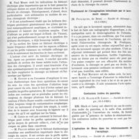 3047 - Page 2976 - Partie scientifique. L'actualité scientifique. Les Sociétés Savantes. Paris. Sur le bistouri à haute fréquence, (Société de chirurgie ; 12-6-29) / Traitement de l'invagination intestinale par le lavement opaque, (Société de chirurgie ; 15-5-1929) / Contusions isolées du pancréas, (Société de chirurgie ; 15-5-1929) / L’opération de Roux dans les rétrécissements de l'oesophage, (Société de chirurgie ; 22-5-1929)