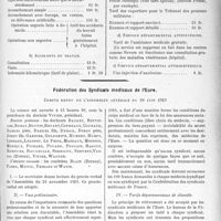 3088 - Page 2997 - Partie professionnelle, Hygiène, Assistance, Mutualité, Intérêts corporatifs, Variétés. Comptes rendus, documents, pièces officielles. Société des médecins de Nevers. Tarifs divers / Fédération des Syndicats médicaux de l’Eure. Compte rendu de l'assemblée générale du 30 juin 1929