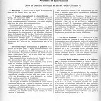 3095 - Page 3002 - Partie professionnelle, Hygiène, Assistance, Mutualité, Intérêts corporatifs, Variétés. Reportage professionnel. Nouvelles et Informations. Nécrologie [Dr Justin Weil] / Ve Congrès international de physiothérapie / Deuxième congrès international de pédiatrie / Un prix du trachome / Chemins de fer de Paris à Lyon et à la Méditerranée