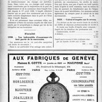 3107 - Page 3012-LXIV - Correspondance. Baux et locations. Charges à a jouter au loyer majoré / Fiscalité. Les indemnités d'assurance-vie font partie de la succession / Calcul d'impôts sur le revenu