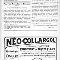 3119 - Page 3024-XII - A travers l'officiel. Enseignement de la médecine / Pour les Médecins de Réserve