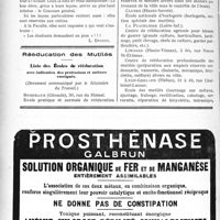 3175 - Page 3080-LXIV - A propos de l'organisation insuffisante de l'enseignement de la médecine / Rééducation des Mutilés. Liste des Écoles de rééducation