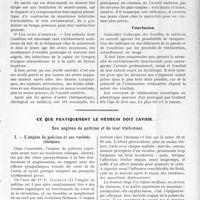 3208 - Page 3113 - Partie scientifique. Travaux originaux. Clinique chirurgicale. Il faut rééduquer les enfants sourds et dyslaliques, par le Dr G. de Parrel / Ce que pratiquement le médecin doit savoir. Des angines de poitrine et de leur traitement. L’angine de poitrine et ses variétés cliniques