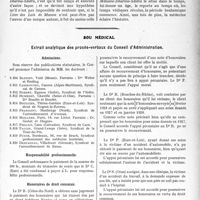 3236 - Page 3141 - Partie professionnelle, Hygiène, Assistance, Mutualité, Intérêts, corporatifs, Variétés. Variétés. La médecine dans le livre de la loi de Manou, par Albert Garrigues / Sou médical. Extrait analytique des procès-verbaux du Conseil d'Administration. Admissions / Honoraires de droit commun