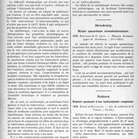 3275 - Page 3180 - Partie scientifique. L'actualité scientifique. Les Sociétés Savantes. Paris. La calcithérapie. Ses applications à la médecine générale et à la phtisiothérapie, (Soc. méd. de l'hôp. Bellan ; mai 1929) / Strasbourg. Myopie spasmodique novarsénobenzolique, (Réunion dermatologique de Strasbourg ; 20-1-1929) / Poitiers. Rupture spontanée d’une hydrocéphalie congénitale, (Soc. de médecine de la Vienne ; 8-4-29)