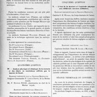3279 - Page 3184 - Partie scientifique. L'actualité scientifique. Les Congrès. Ve Congrès international de médecine et de pharmacie militaires, (Suite et fin). Analyse physique et chimique de la verrerie et des objets en caoutchouc utilisés par le Service de Santé, F. Lewis-Smith / L'état de la denture et l'aptitude physique aux différents services militaires, S. H. Woods