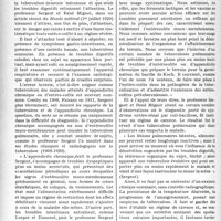 3281 - Page 3186 - Partie scientifique. L'actualité scientifique. Thérapeutique. Les réveils de la tuberculose pulmonaire latente par les régimes de carence dans les syndromes d'entéro-colite
