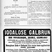3317 - Page 3222-VI - Héliothérapie / Dernières nouvelles. Les épidémies / Académie de médecine / Association des anciens élèves de l'École de sérologie / Distinctions honorifiques / Département de la Haute-Saône