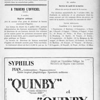 3320 - Page IX-3225 - Dernières nouvelles. Sanatorium départemental de Ponteils (Gard) / A travers l'officiel. Hygiène publique / Service de santé de la marine