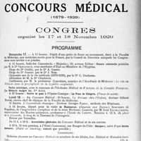 3326 - Page 3231 - Cinquantenaire du concours médical, (1879 – 1929). Congres organisé les 17 et 18 Novembre 1929