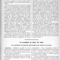 3337 - Page 3242 - Partie scientifique. Travaux Originaux. Sur quelques modalités cliniques de l'hypertension artérielle en Tunisie, par le Dr Maurice Uzan. Les Psychonévroses, d’après une leçon de M. Vinchon / La clinique au goût du jour. Les péritonites puerpérales généralisées des suites de couches