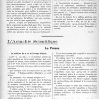 3339 - Page 3244 - Partie scientifique. Travaux Originaux. La clinique au goût du jour. Les péritonites puerpérales généralisées des suites de couches / L'Actualité Scientifique. La Presse. Le problème de la vie et l’énergie biogène [(Le Phare médical de Paris, juillet 1929)] / Traitement de la tuberculose par l'opothérapie splénique [(Revue de la tuberculose, juin 1929)] / Le traitement des rhumatismes par l’émanation du radium et de thorium [(Paris médical, 13 juillet 1929)] / Quelques irradiations douloureuses peu connues au cours des cholécystites [(Revue de la tuberculose, juin 1929)]