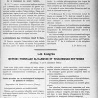 3348 - Page 3253 - Partie scientifique. L'Actualité Scientifique. Les Sociétés Savantes. Toulouse. Société de médecine, chirurgie et pharmacie. Remarques sur le traitement des hémorroïdes par la méthode de Bensaude / Sur le traitement du prurit vulvaire / La physiothérapie dans l’érythème induré de Bazin / Les Congrès. Journées thermales climatiques et touristiques des Vosges. Données actuelles sur la séméiologie et le diagnostic des anémies de l’enfance – M. Louis Caussade