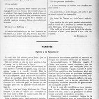 3362 - Page 3267 - Partie professionnelle, Hygiène, Assistance, Mutualité, Intérêts corporatifs, Variétés. Travaux Originaux. Bibliographie. Noël Mathias, Gil Robin [G. Duchesne] / Variétés. Hymne à la Palestine [Dr G. Lavalée]