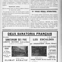 3370 - Page LV-3275 - A travers l'officiel. Service de santé militaire / Service de santé de la marine / Sanatoriums publics / VIe voyage médical international