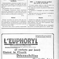 3378 - Page LXIII-3283 - Correspondance. Accidents. Hernie accident du travail ? / Contestation d’honoraires accidents / Accident survenu pendant une partie de foot-ball