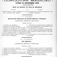 3394 - Page 3299 - Cinquantenaire du Concours médical, Lundi 18 novembre 1929