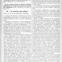 3421 - Page 3326 - Partie scientifique. L'Actualité Scientifique. Les Congrès. Dixième réunion neurologique internationale annuelle. Le spasme de torsion – M. Auguste Wimmer / Le torticolis spasmodique – M. J. -A. Barré