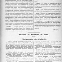 3443 - Page 3348 - Partie professionnelle, Hygiène, Assistance, Mutualité, Intérêts corporatifs, Variétés. Comptes rendus, documents, pièces officielles. A. P. I. M. Enquête (L) sur les « prompts secours » en cas d’accident sur la voie publique / Faculté de médecine de Paris. Enseignement et actes de la Faculté