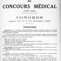 3470 - Page 3375 - Cinquantenaire du concours médical. Congres, 17 et 18 Novembre 1929