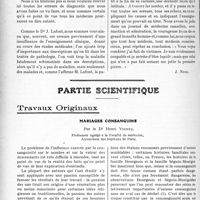 3473 - Page 3378 - Propos du jour. Errare humanum est [J. Noir] / Partie scientifique. Travaux Originaux. Mariages consanguins, par le Dr Henri Vignes