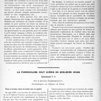 3482 - Page 3387 - Partie scientifique. Travaux Originaux. Renseignements pour le praticien. Que dire aux parents d’un enfant sourd-muet ?, par le Dr G. de Parrel / La furonculose peut guérir en quelques jours. Comment ?, par le Docteur Raymond Lévy. Nous n’avons rien inventé sur ce point