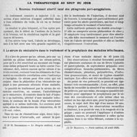 3484 - Page 3389 - Partie scientifique. Travaux Originaux. Renseignements pour le praticien. La furonculose peut guérir en quelques jours. Comment ?, par le Docteur Raymond Lévy. C’est le traitement le plus sûr / La thérapeutique au goût du jour. Nouveau traitement abortif local des phlegmons peri-amygdaliens / Le sérum du vésicatoire dans le traitement et la prophylaxie des maladies infectieuses