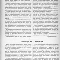 3501 - Page 3406 - Partie professionnelle, Hygiène, Assistance, Mutualité, Intérêts corporatifs, Variétés. Travaux Originaux. La situation des médecins d'usine et de sociétés mutuelles et les assurances sociales [Dr Paul Boudin] / Chronique de la mutualité [Dr M. Vimont]