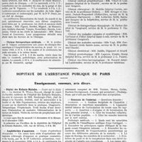 3520 - Page 3425 - Partie professionnelle, Hygiène, Assistance, Mutualité, Intérêts corporatifs, Variétés. Faculté de médecine de Paris. Enseignement et actes de la Faculté / Hôpitaux de l’assistance publique de Paris. Enseignement, concours, avis divers
