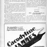 3527 - Page 3432-LXVIII - Correspondance. Application du Tarif Fallières. Blessés multiples vus par des médecins multiples de commun accord / Fiscalité. Amortissement du prix d’une automobile