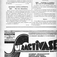 3529 - Page 3434-LXX - Correspondance. Fiscalité. Base de la patente / Questions médico-militaires. Port des décorations / Avantages et conditions des cours de perfectionnement
