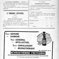 3540 - Page IX-3445 - Dernières nouvelles. Sanatorium de Montfaucon-du-Lot / La retraite du combattant / A travers l’officiel. Service de santé de la marine / Médaille d’honneur des épidémies / Service de santé de la marine / Enseignement de la médecine