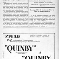 3544 - Page XIII-3449 - Service de santé militaire. Instructions concernant l’inscription d’office aux Écoles de perfectionnement des sous-lieutenants de réserve pendant leur service actif et à leur libération / Incompatibilité de fonctions judiciaires avec un mandat électoral